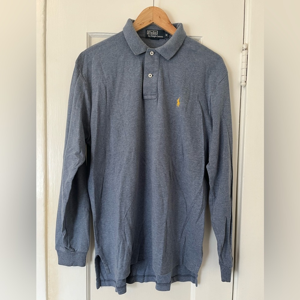 Polo Ralph Lauren Soft Touch Polo Shirt Long Sleeve Blue Heather Medium